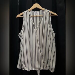 White and Black Striped Blouse